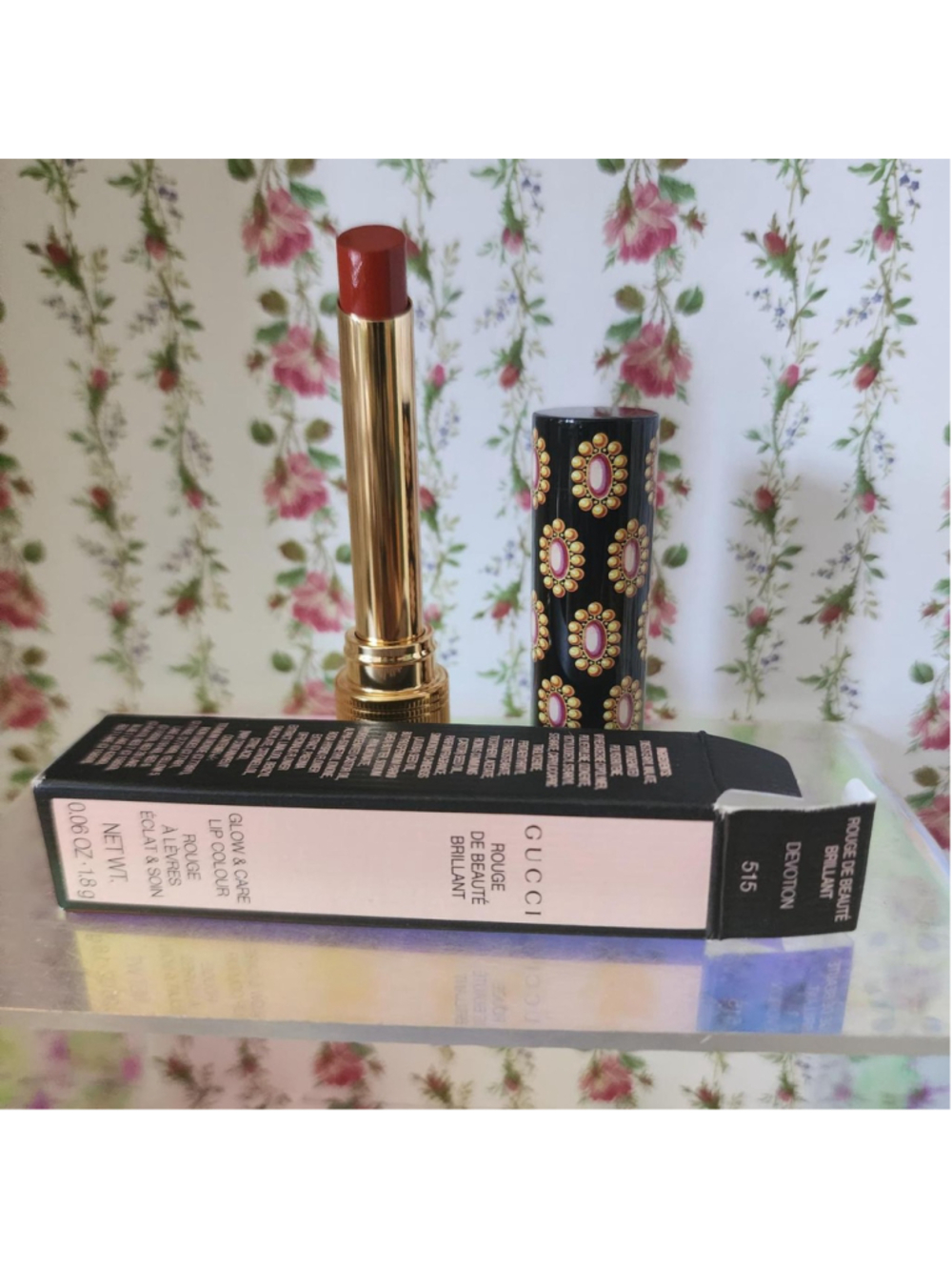 Gucci Rouge de Beauté Brillant lipstick in shade 515 Devotion
